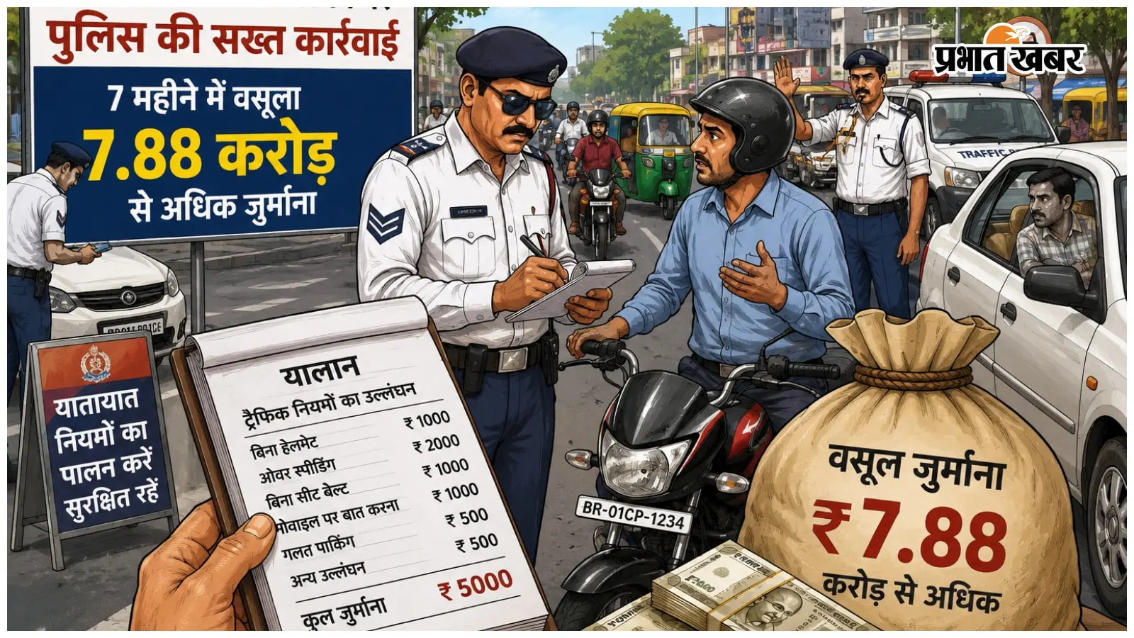 सात माह में 42,663 वाहनों पर कार्रवाई, यातायात नियम तोड़ने वालों से वसूला गया 7.88 करोड़ रुपये जुर्माना सात माह में 42,663 वाहनों पर कार्रवाई, यातायात नियम तोड़ने वालों से वसूला गया 7.88 करोड़ रुपये जुर्माना
