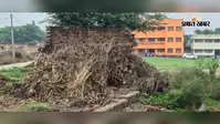 अतिक्रमण की गिरफ्त में मॉडल विद्यालय सखवा का परिसर, खेल मैदान में लगा गोबर और जलावन का ढेर