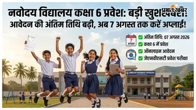 नवोदय विद्यालय कक्षा 6 प्रवेश के लिए आवेदन की अंतिम तिथि बढ़ी, अब 7 अगस्त तक करें अप्लाई