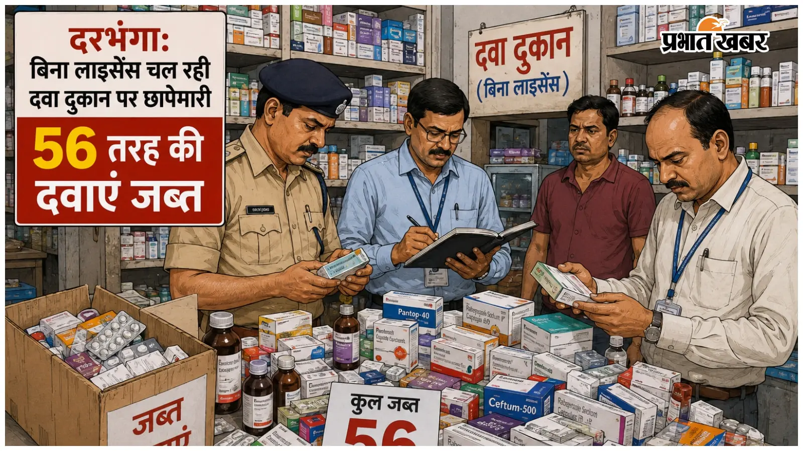 सोनकी बाजार में बिना लाइसेंस दवा दुकान पर छापेमारी, 56 प्रकार की औषधियां जब्त सोनकी बाजार में बिना लाइसेंस दवा दुकान पर छापेमारी, 56 प्रकार की औषधियां जब्त