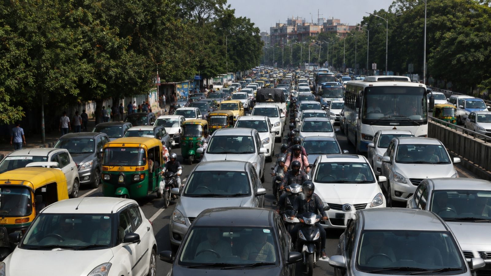 ट्रैफिक. सांकेतिक तस्वीर. (AI Image)