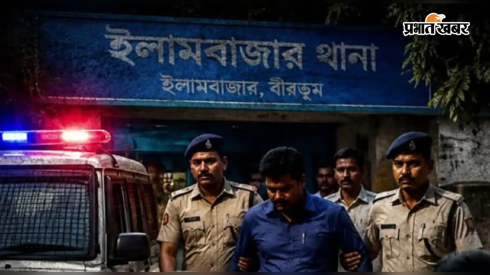 रवि मुर्मू को ले जाती पुलिस रवि मुर्मू को ले जाती पुलिस