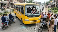गोरखपुर में स्कूली बस पर हमला 7वीं के छात्र के उकसाने पर दबंगों ने बरपाया कहर
