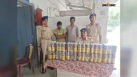 आजमनगर में वाहन चेकिंग के दौरान 72 कैन बियर के साथ 2 तस्कर गिरफ्तार, बाइक जब्त
