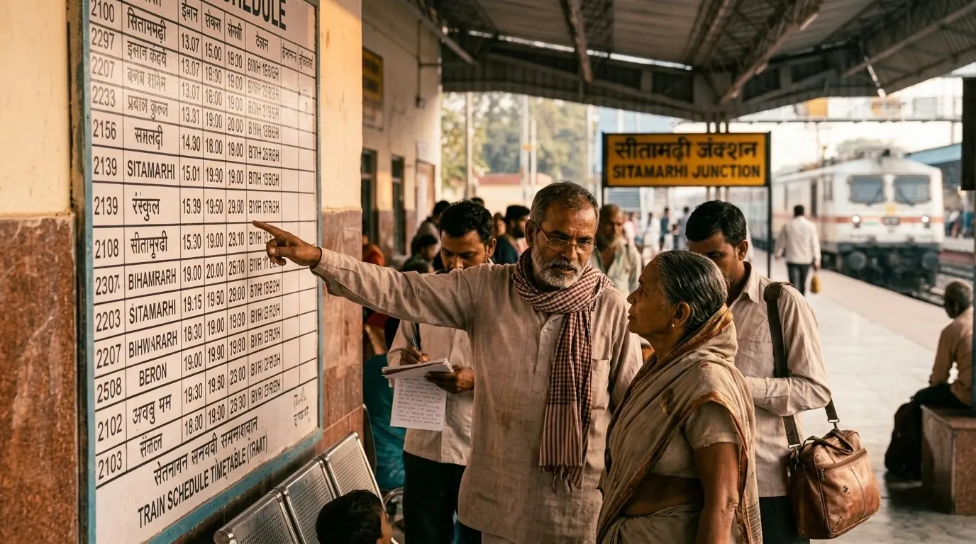 सीतामढ़ी स्टेशन: ट्रेनों की समय सारणी- सीतामढ़ी स्टेशन: ट्रेनों की समय सारणी-