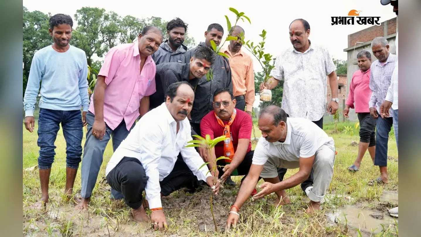 पौधारोपण करके विधायक प्रदीप प्रसाद | Prabhat Khabar Network पौधारोपण करके विधायक प्रदीप प्रसाद | Prabhat Khabar Network
