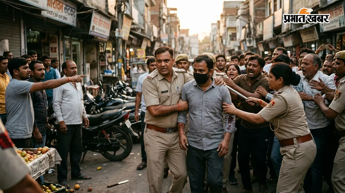 चाकूबाजी में व्यक्ति की हत्या, पुलिस ने भीड़ से बचाकर आरोपी को पकड़ा