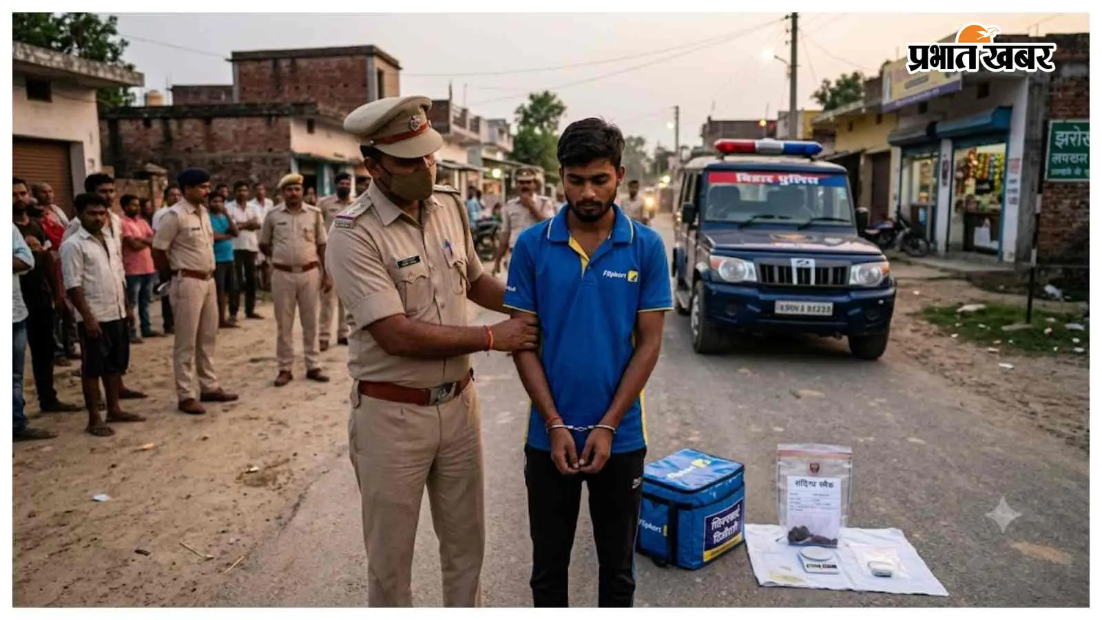 घोड़ासहन में फ्लिपकार्ट डिलीवरी बॉय के पास 3.93 ग्राम संदिग्ध स्मैक बरामद, झरोखर पुलिस ने किया गिरफ्तार