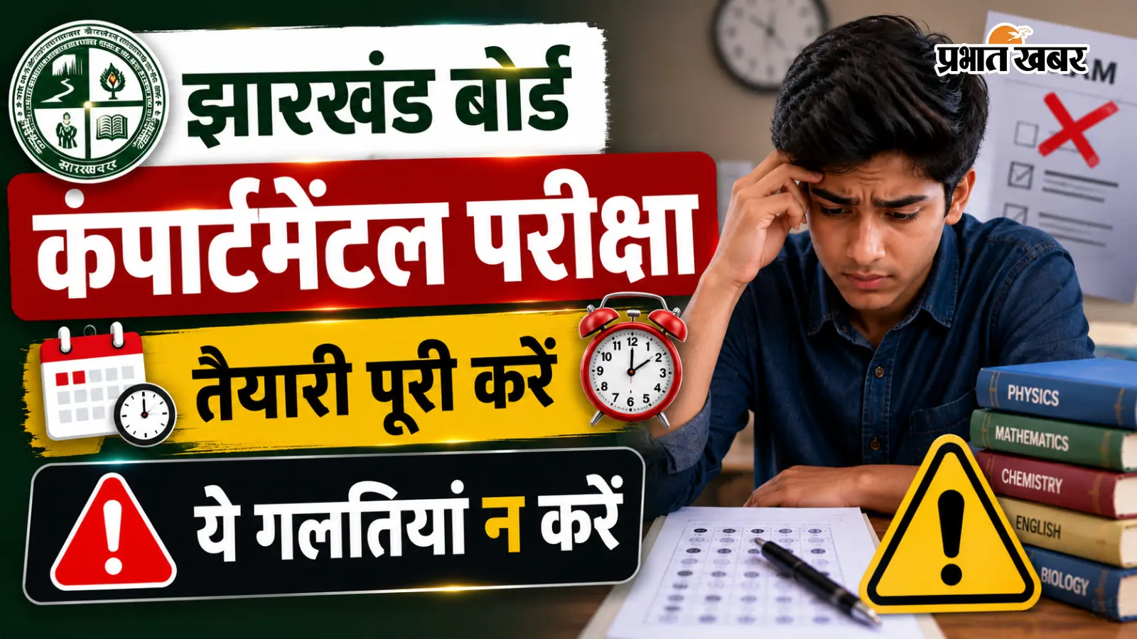 झारखंड बोर्ड कंपार्टमेंटल परीक्षा में बचे हैं सिर्फ गिनती के दिन, स्टूडेंट भूलकर भी न करें ये गलतियां