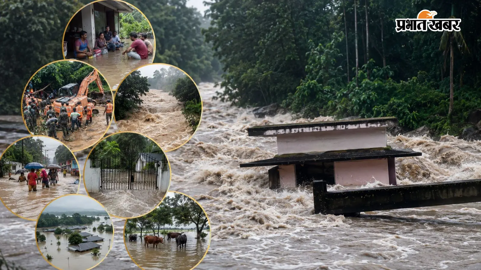 भारी बारिश और बाढ़ से केरल और असम बेहाल, 25 लोगों की मौत, हजारों बेघर