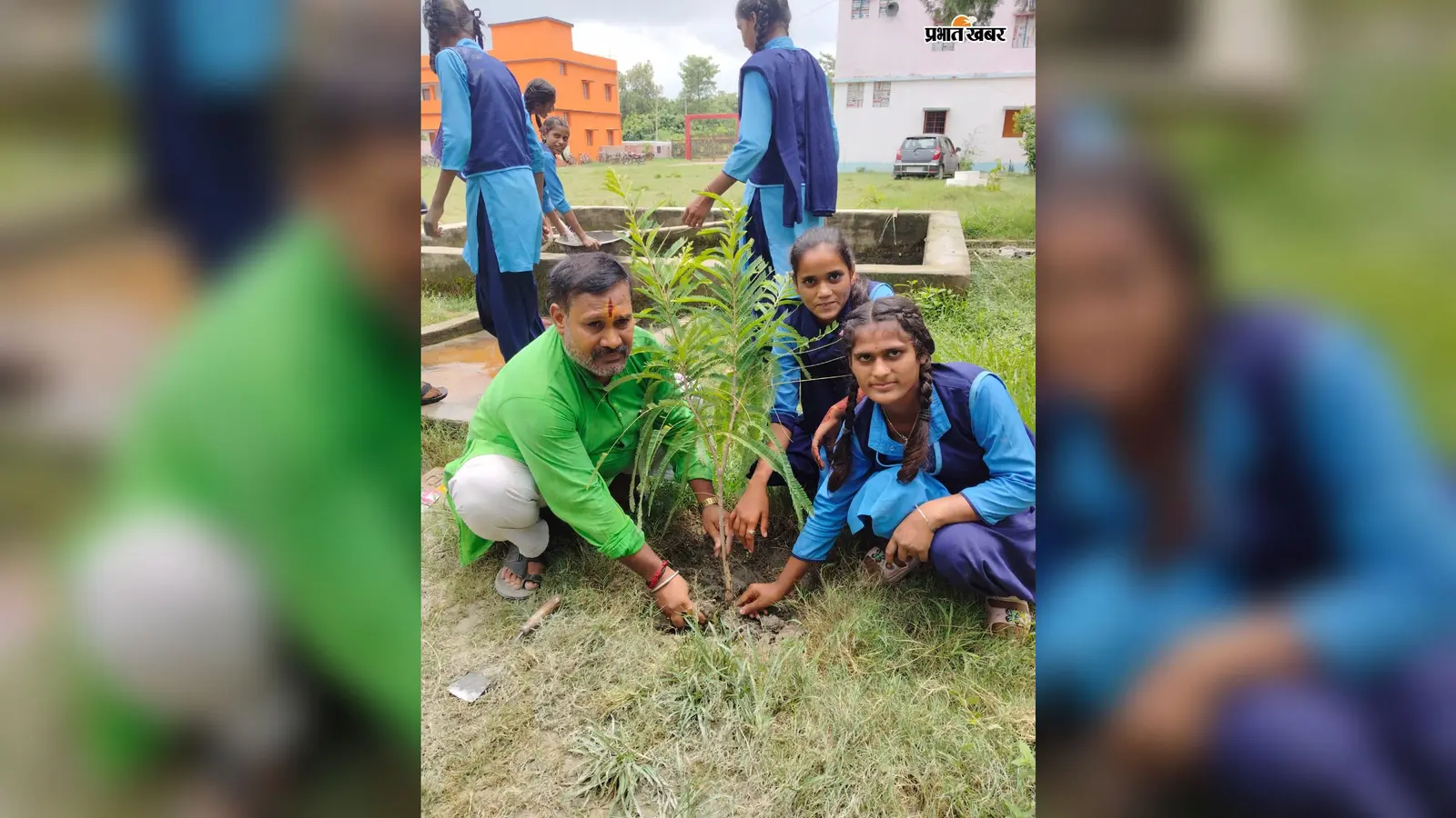 बेतिया: पेड़ लगाओ, पर्यावरण बचाओ, विद्यालय परिसर में गूंजा हरित भविष्य का संदेश