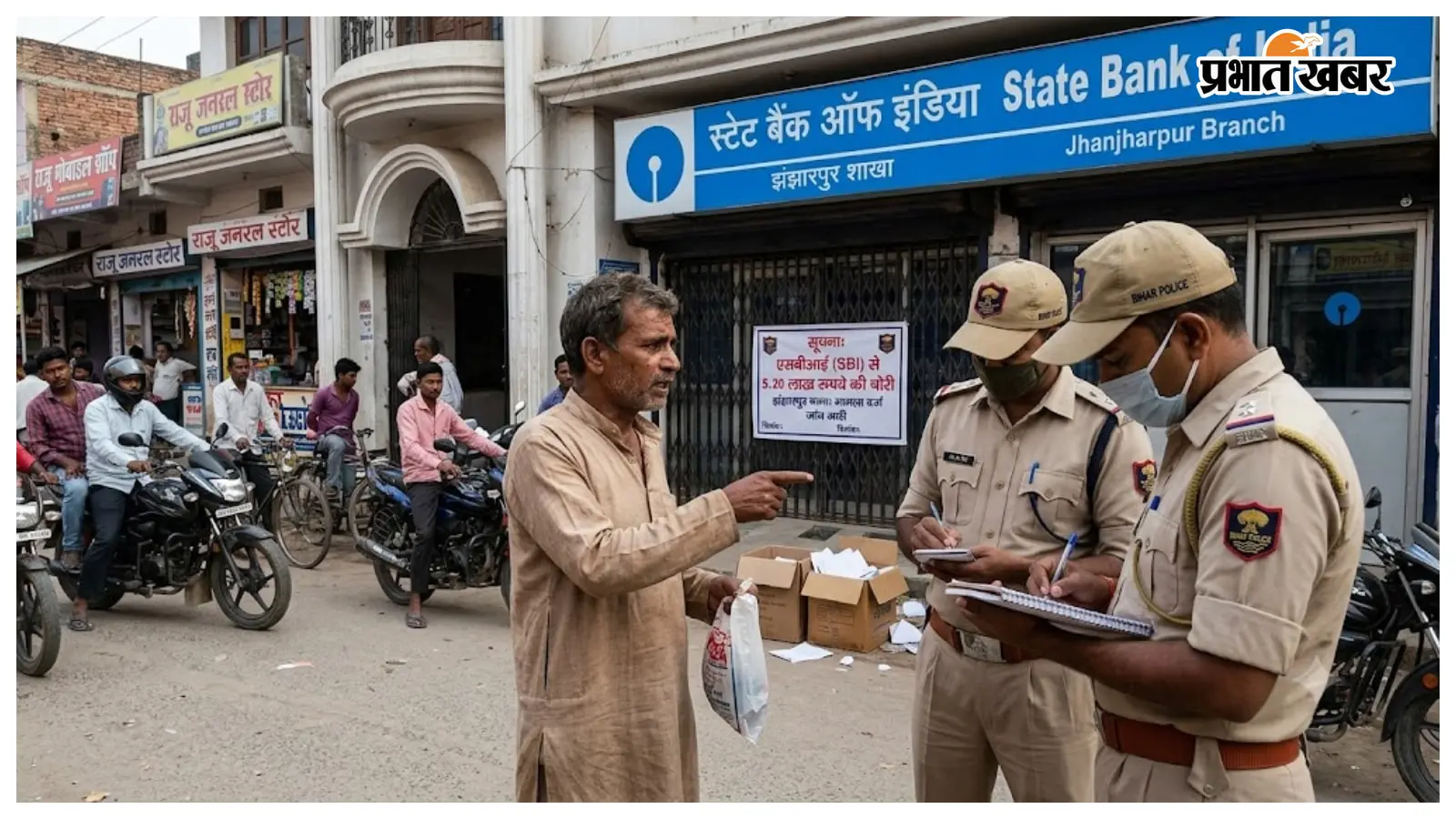 एसबीआई से 5.20 लाख निकालने के बाद बैग चोरी, झंझारपुर में मामला दर्ज