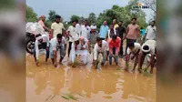 करमटिया जंगल सड़क की बदहाली पर फूटा लोगों का गुस्सा, गड्ढों में धान रोपकर किया अनोखा प्रदर्शन
