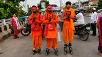 स्केटिंग पर सवार होकर बाबा धाम के लिए निकले गया के तीन दोस्त, 6 तस्वीरों में देखें आस्था और जुनून की कहानी