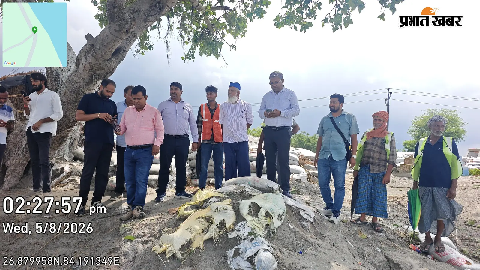 भितहा में चंद्रपुर पीपी तटबंध का निरीक्षण, गंडक नदी के बढ़ते जलस्तर को लेकर सिंचाई विभाग सतर्क