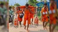 प्रयागराज के शिवभक्त कृष्णा विश्वकर्मा 40 लीटर गंगाजल के साथ पैदल बाबाधाम की ओर, दूसरी बार कर रहे कठिन कांवर यात्रा