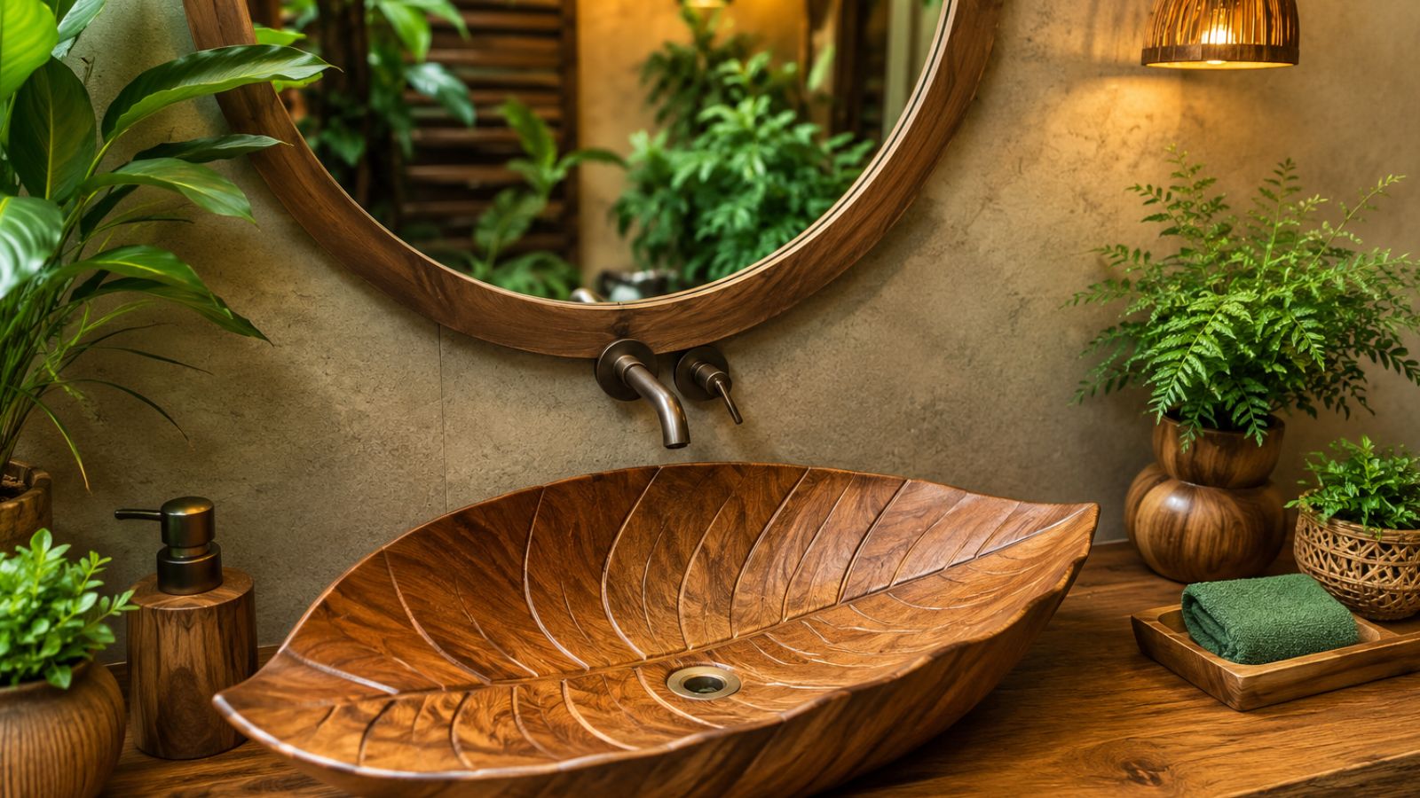 Wooden Wash Basin Designs , PC- AI