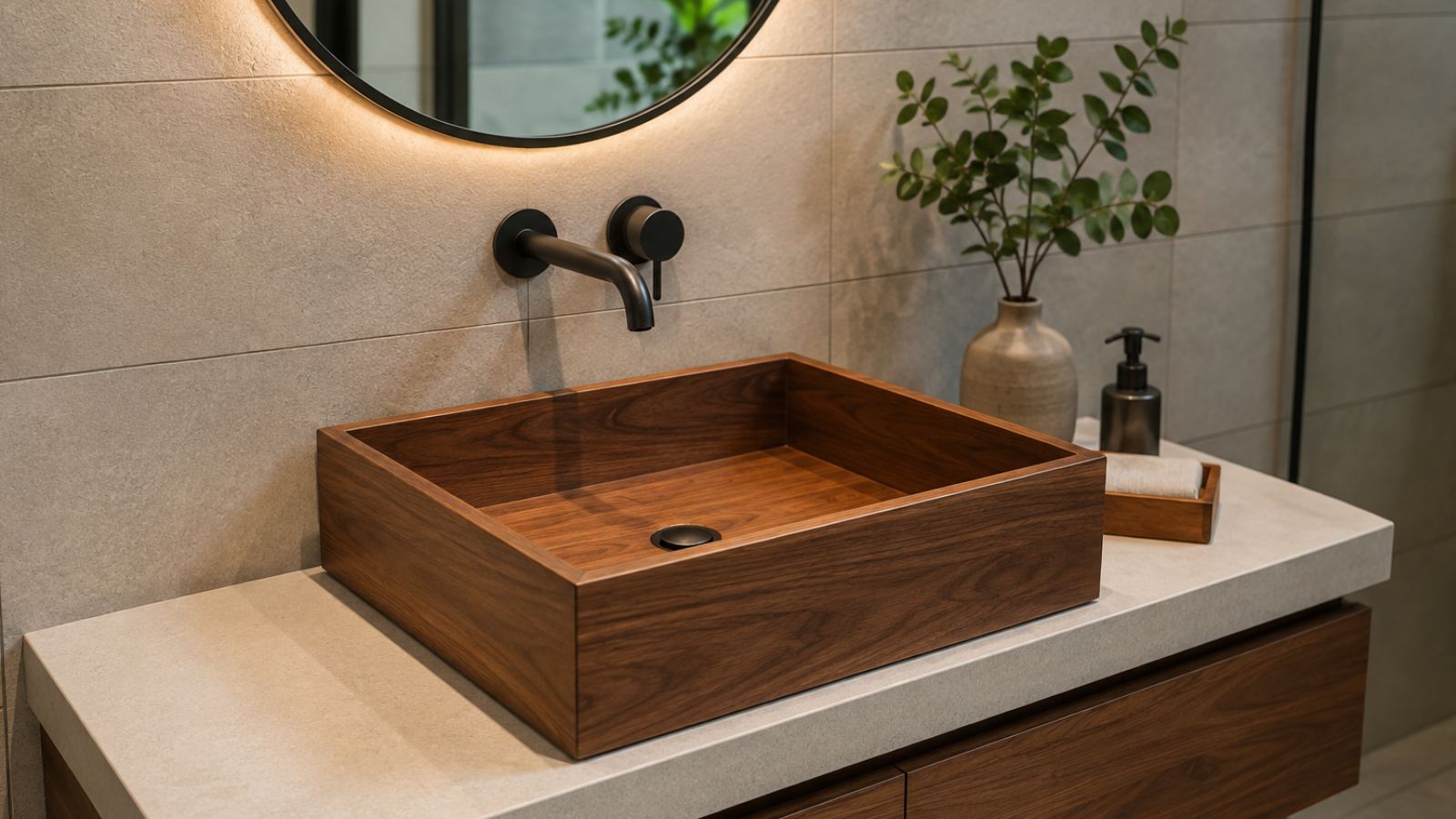 Wooden Wash Basin Designs , PC - AI