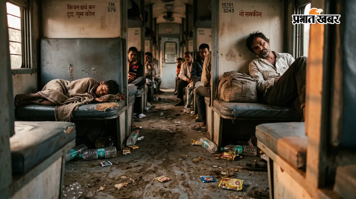15701 कटिहार–सिलीगुड़ी इंटरसिटी एक्सप्रेस में पसरी गंदगी, पानी न होने से परेशान हुए यात्री; रेल यात्री समिति ने दी आंदोलन की चेतावनी