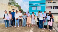 सेमेस्टर-3 के परिणाम में अनुपस्थित दिखाये जाने पर हरि सिंह महाविद्यालय के छात्रों का प्रदर्शन