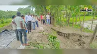 नौतन में गंडक नहर का बांध टूटने के बाद अधिकारियों ने किया निरीक्षण, मरम्मत कार्य तेज