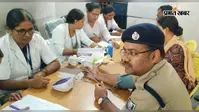 हाजीपुर : महुआ थाना में पुलिसकर्मियों का हेल्थ चेकअप, एएसपी समेत 50 अधिकारियों की हुई जांच