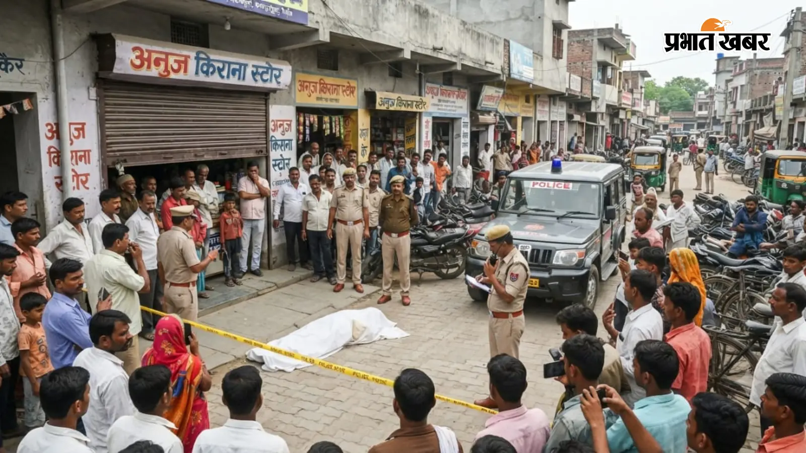 करोड़ी बाजार में दुकान के सामने मिला अज्ञात अधेड़ का शव, सिर पर जख्म के निशान