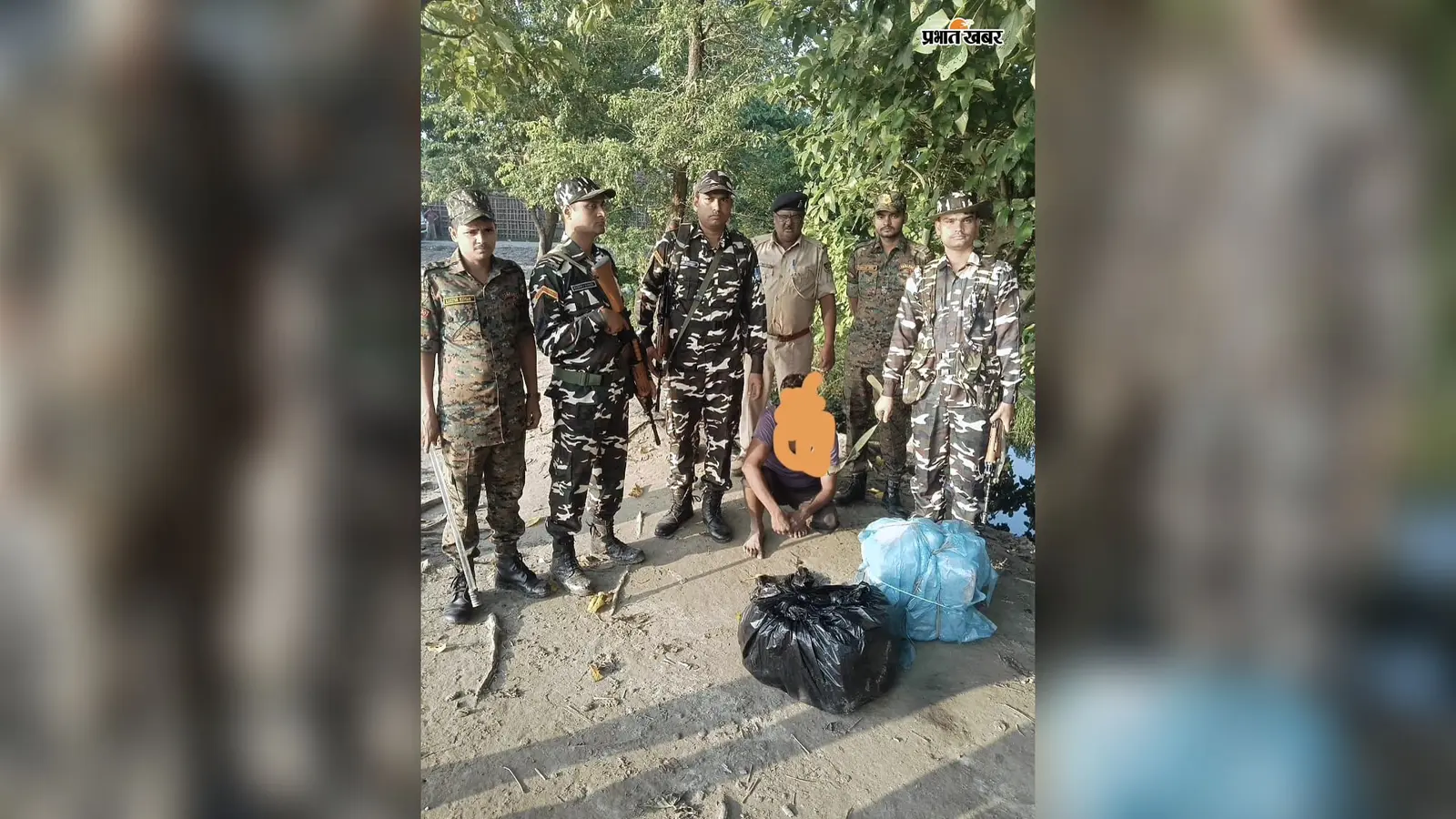 नरपतगंज में भारत-नेपाल सीमा पर एसएसबी और पुलिस की बड़ी कार्रवाई, 34 किलो गांजा के साथ नेपाली तस्कर दबोचा गया