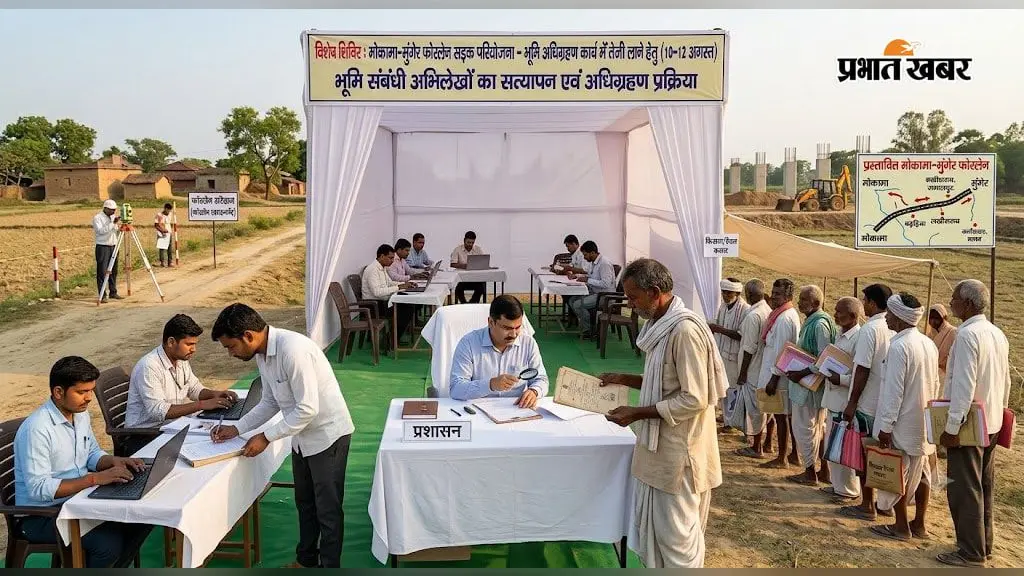 मोकामा-मुंगेर फोरलेन के लिए भूमि अधिग्रहण शिविर 10 से 12 अगस्त तक, किसानों से दस्तावेज लाने की अपील