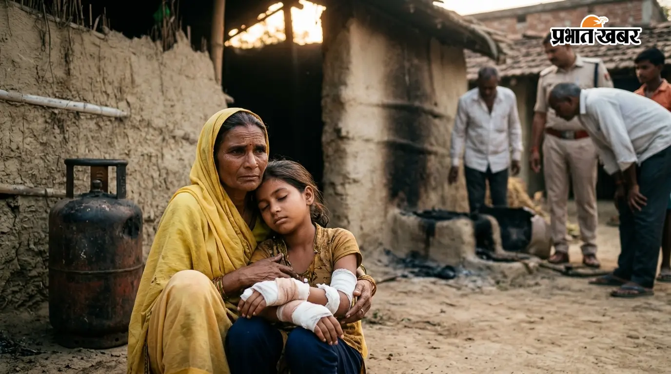 खाना बनाने के दौरान गैस सिलेंडर में विस्फोट, महिला की मौत, बेटी गंभीर रूप से झुलसी