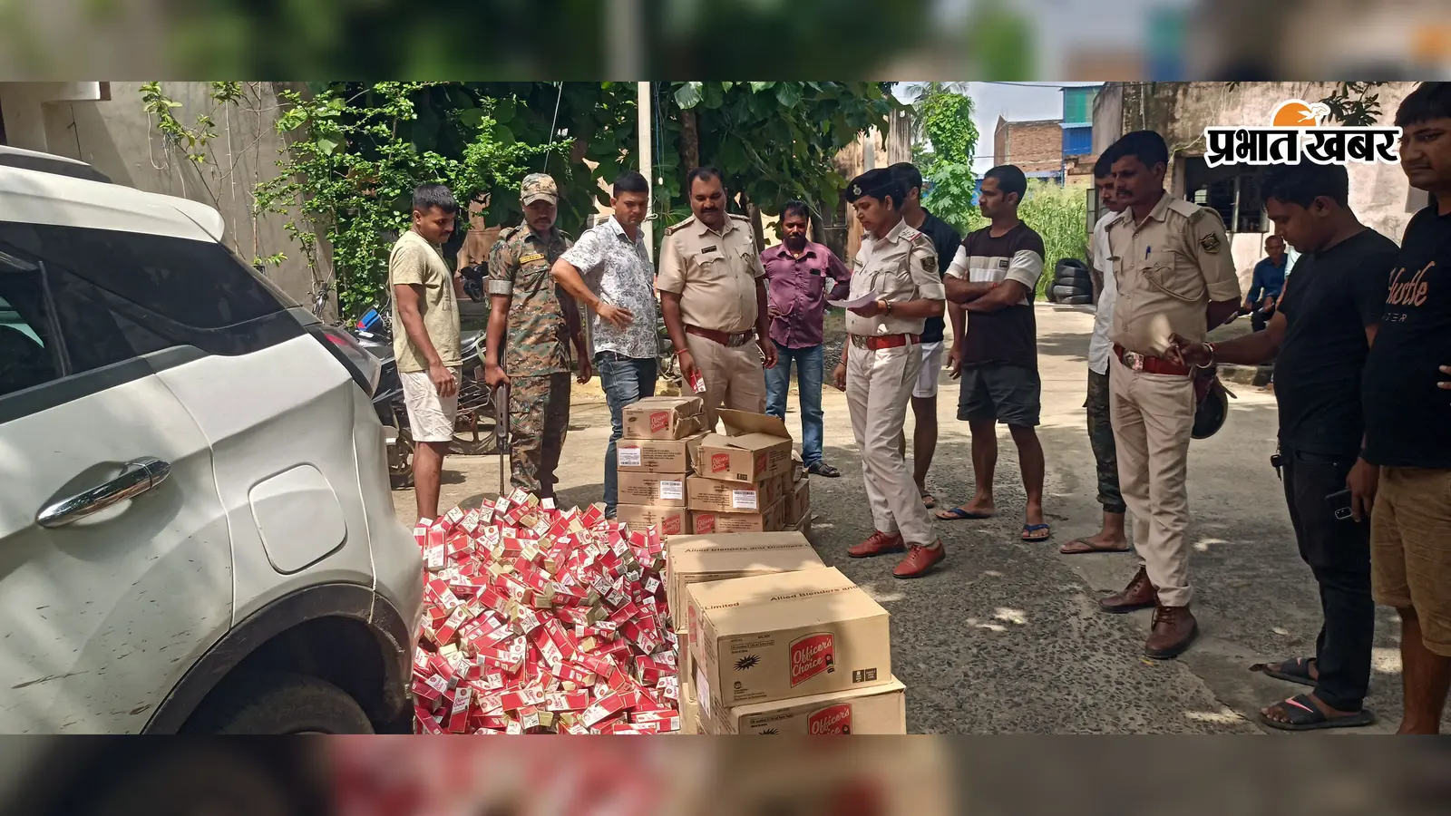 हरियाणा से जहानाबाद जा रही शराब की खेप असरगंज में पकड़ी गयी, 387 लीटर विदेशी शराब बरामद