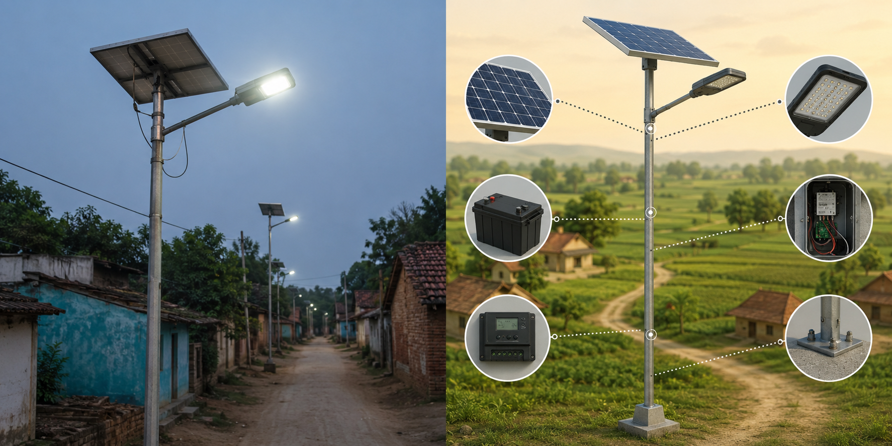 सोलर लाइट सांकेतिक तस्वीर। AI Generated