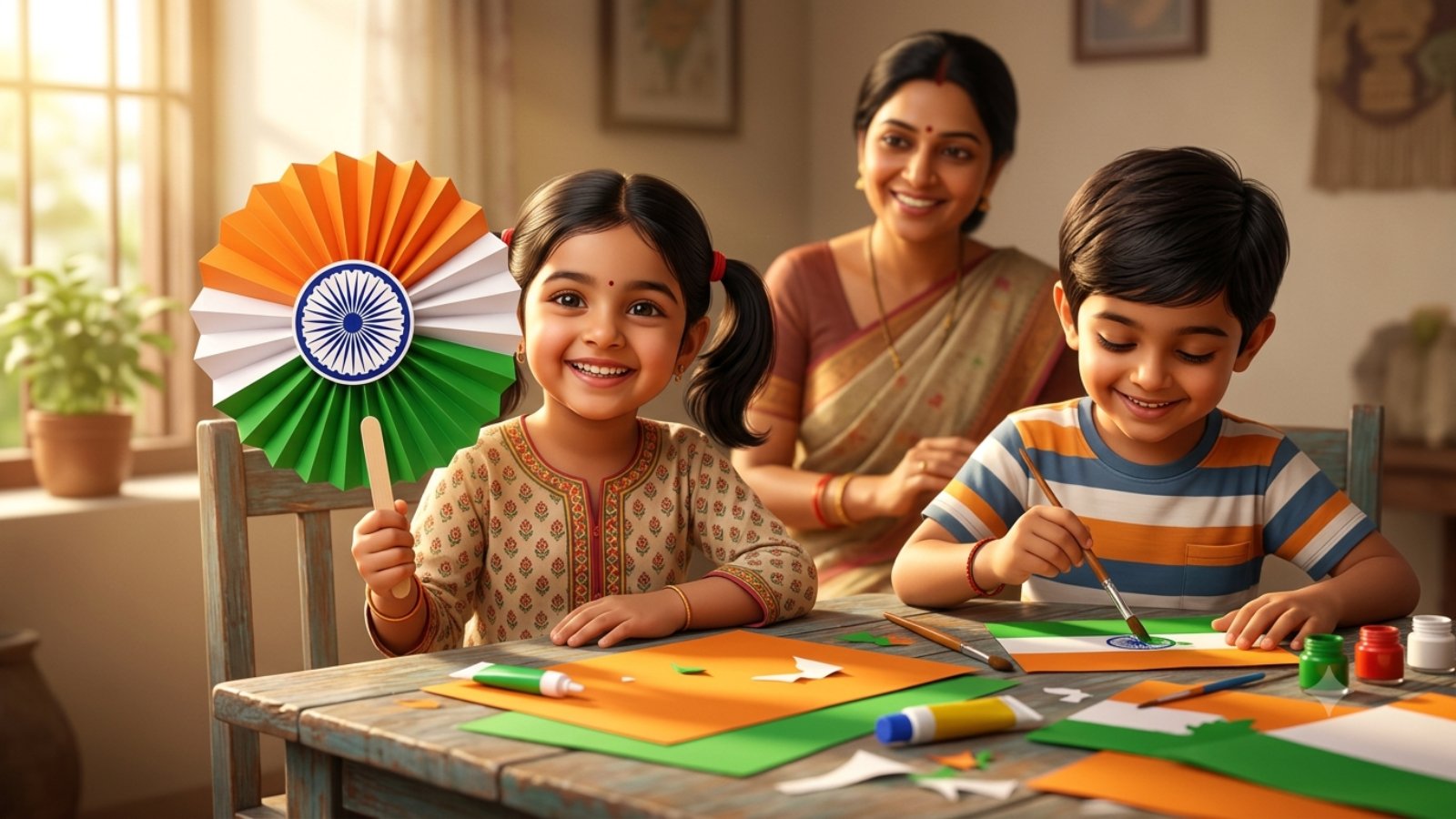 paper tricolor fan