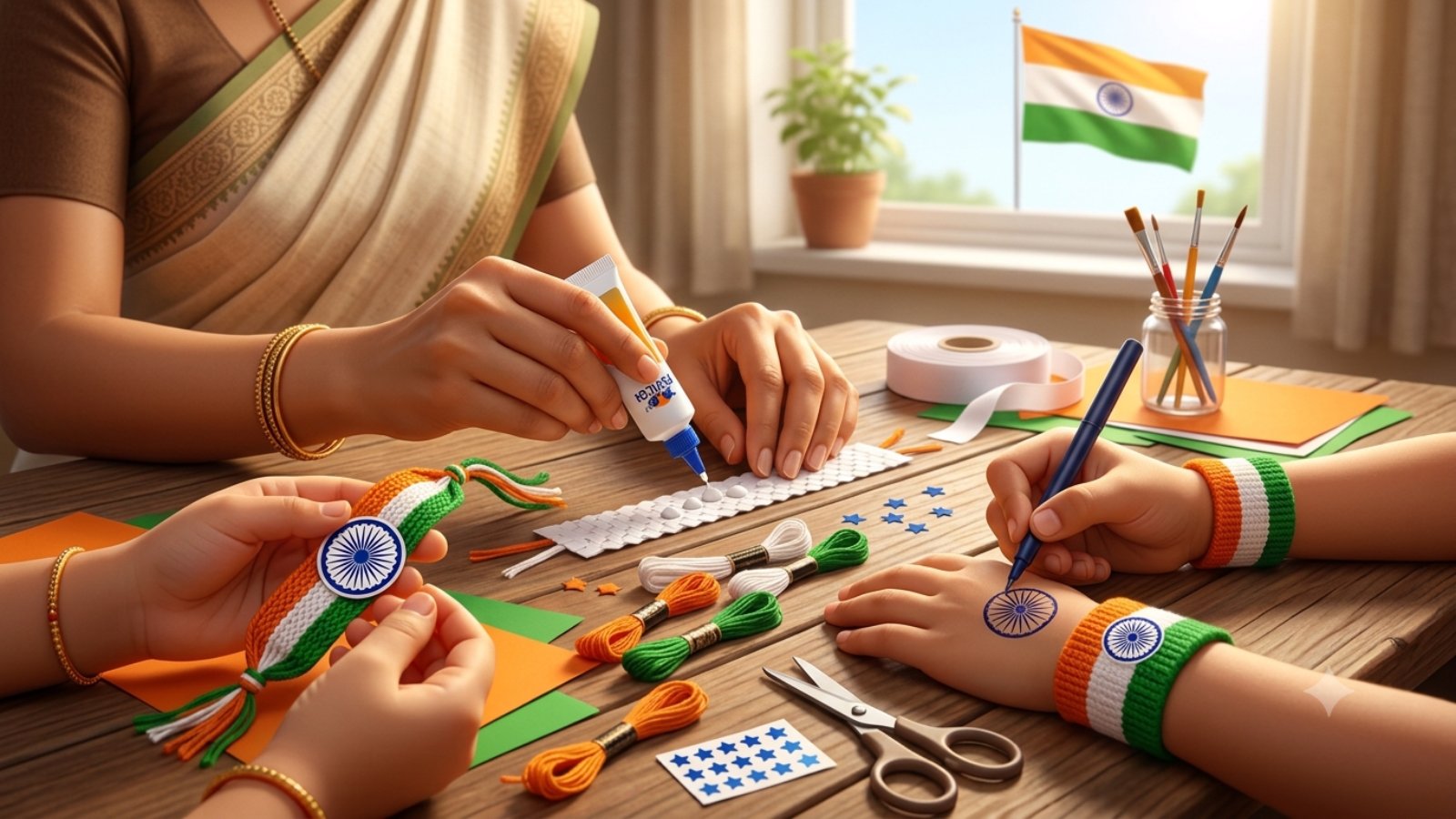 tricolor hand band