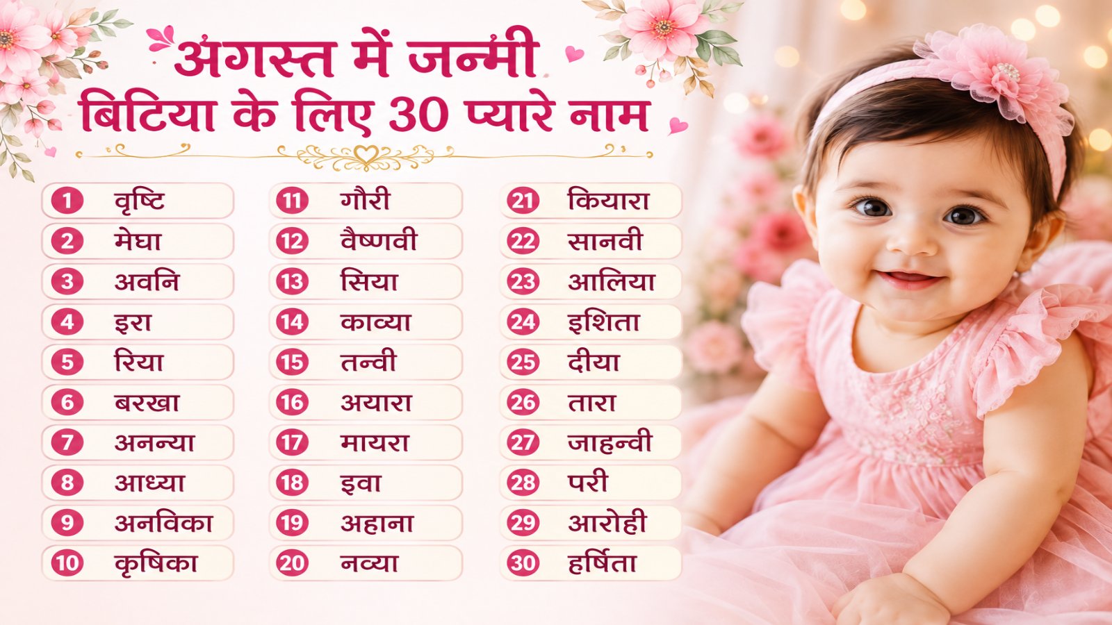 august born baby girl names