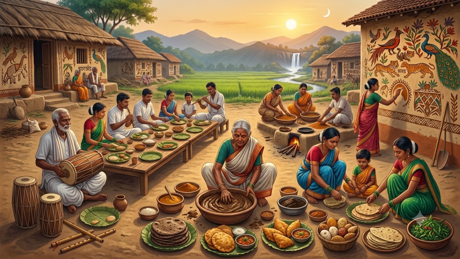 world tribal day art and cuisine