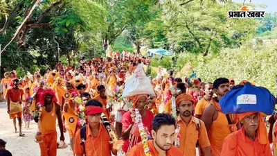 दूसरी सोमवारी पर बाबाधाम में जलार्पण के लिए बेताब कांवरिये, केसरिया रंग में रंगा सुल्तानगंज से देवघर पथ