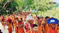 दूसरी सोमवारी पर बाबाधाम में जलार्पण के लिए बेताब कांवरिये, केसरिया रंग में रंगा सुल्तानगंज से देवघर पथ