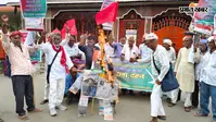 किसान महासभा ने केंद्र और राज्य सरकार के खिलाफ नारेबाजी की, मांगे पूरी नहीं होने पर आंदोलन की चेतावनी