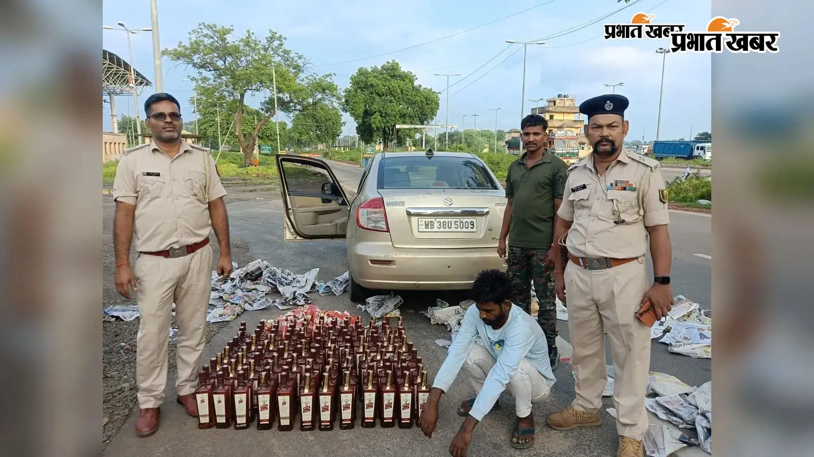 चितरकोली जांच चौकी पर 124 लीटर शराब बरामद, लग्जरी कार समेत तस्कर गिरफ्तार
