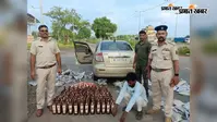 चितरकोली जांच चौकी पर 124 लीटर शराब बरामद, लग्जरी कार समेत तस्कर गिरफ्तार