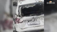 औरंगाबाद में NH-19 पर बेकाबू ट्रक ने कार में मारी दो बार टक्कर, बाल-बाल बचे चालक