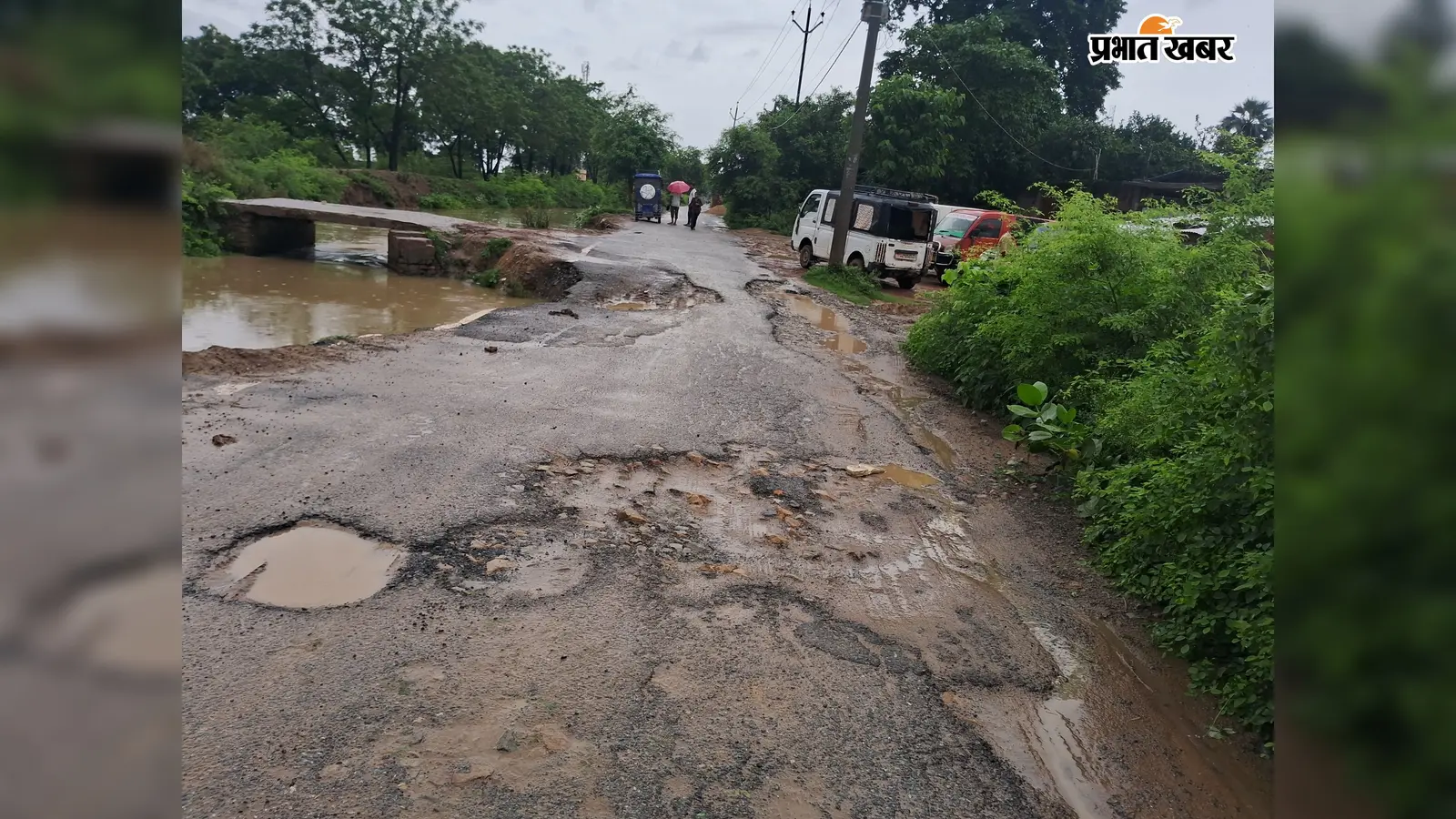 आरा के इस मुख्य मार्ग पर सफर बना जोखिम, बारिश में गड्ढों में भर रहा पानी, ग्रामीणों ने उठाई मरम्मत की मांग
