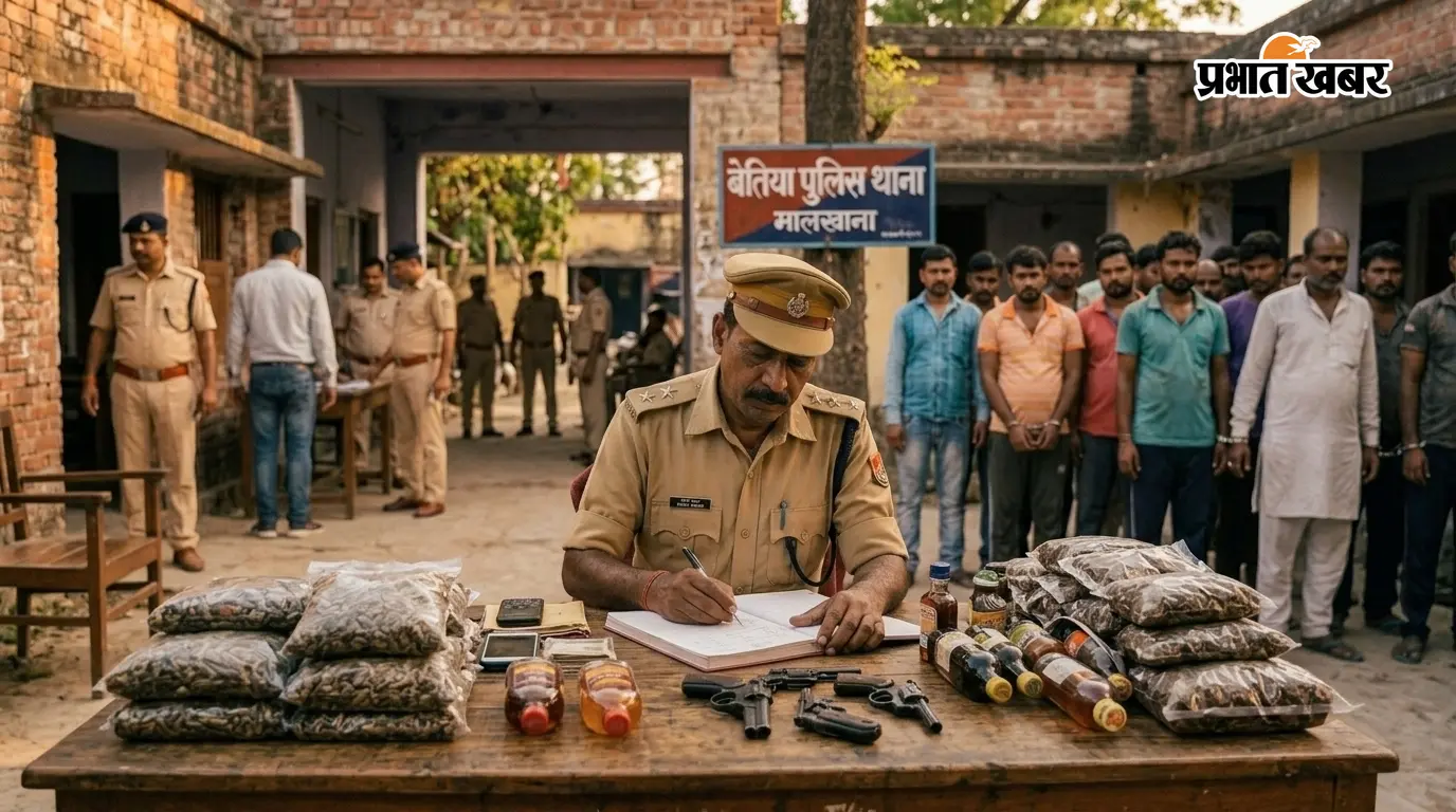 बेतिया में 24 घंटे में 26 आरोपित गिरफ्तार, गांजा-शराब समेत कई सामान बरामद