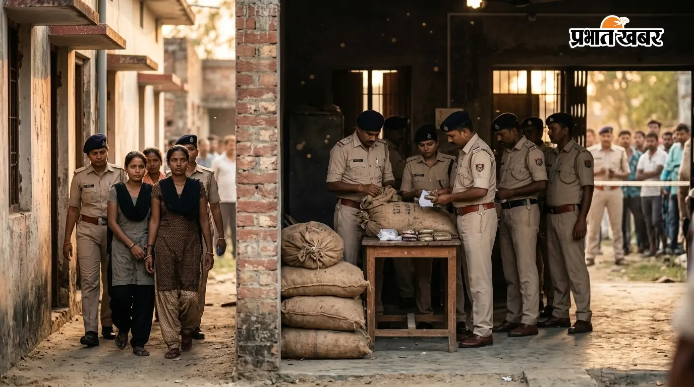 शाहपुर पटोरी में छह घंटे की छापेमारी, 50 किलो गांजा और हेरोइन बरामद, तीन महिलाएं हिरासत में