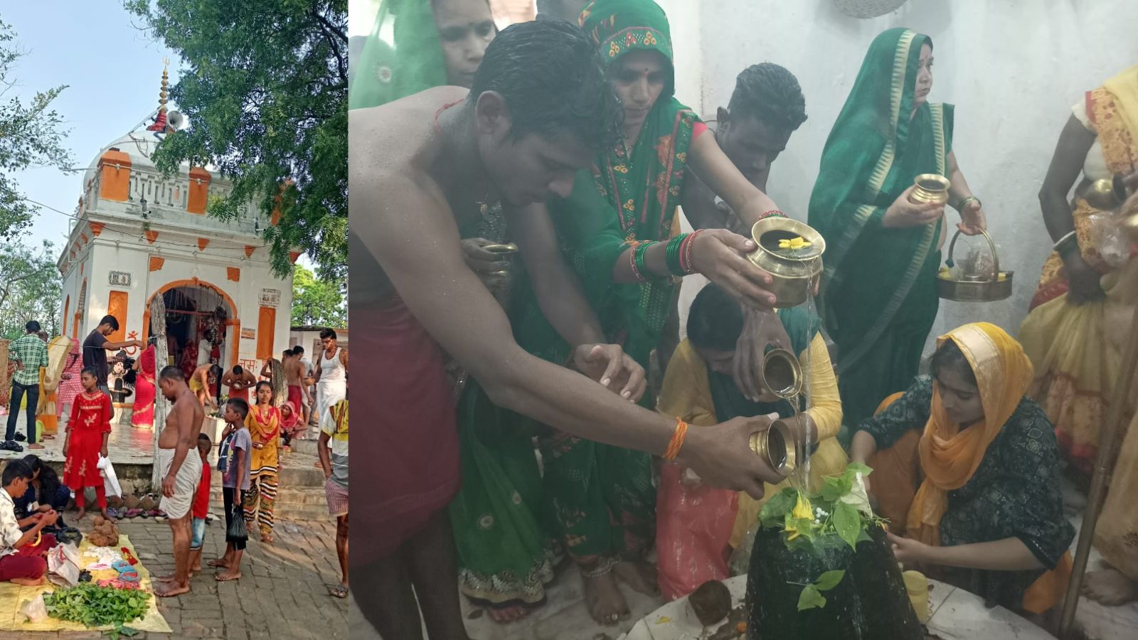 जलाभिषेक करते श्रद्धालु