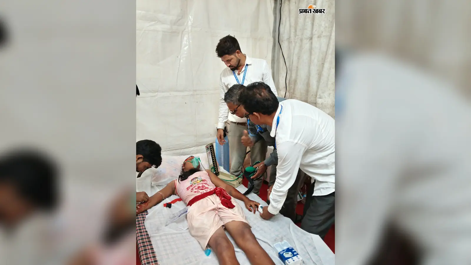 डाकबम युवती रास्ते में हुई बेहोश, चिकित्सा शिविर में उपचार के बाद आया होश