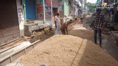 रोहतास: सूर्यपुरा बाजार में पुरानी नाली का निर्माण शुरू, जलजमाव की समस्या से मिलेगी राहत