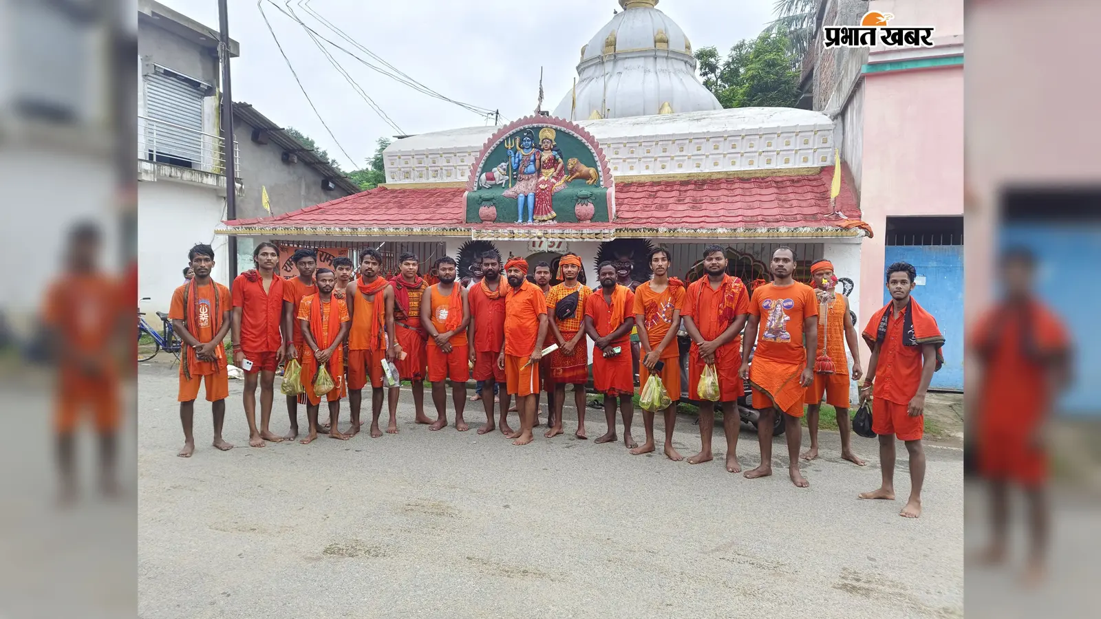 सावन की दूसरी सोमवारी पर रामतीर्थ से 115 किमी पैदल चलकर रामगढ़ पहुंचे कांवरिये