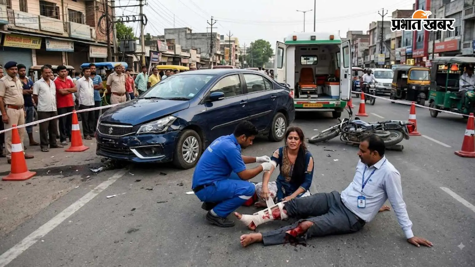रॉन्ग साइड से आ रही कार ने बाइक सवार दंपती को रौंदा, बैंककर्मी का पटना में काटना पड़ा पैर